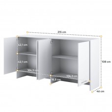 Sienas plaukts virs gultas CONCEPT PRO CP11, balts glancēts